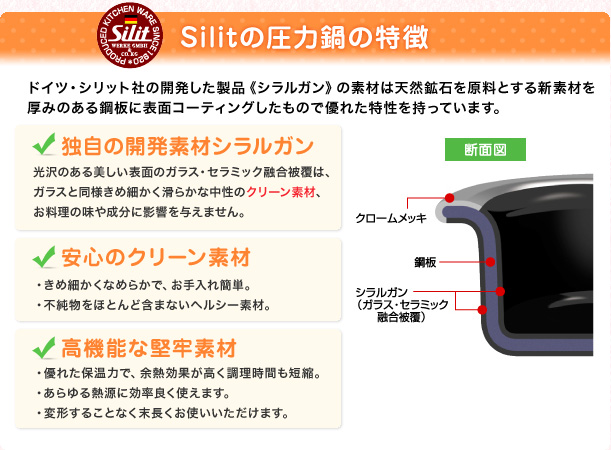 Silitの圧力鍋の特徴