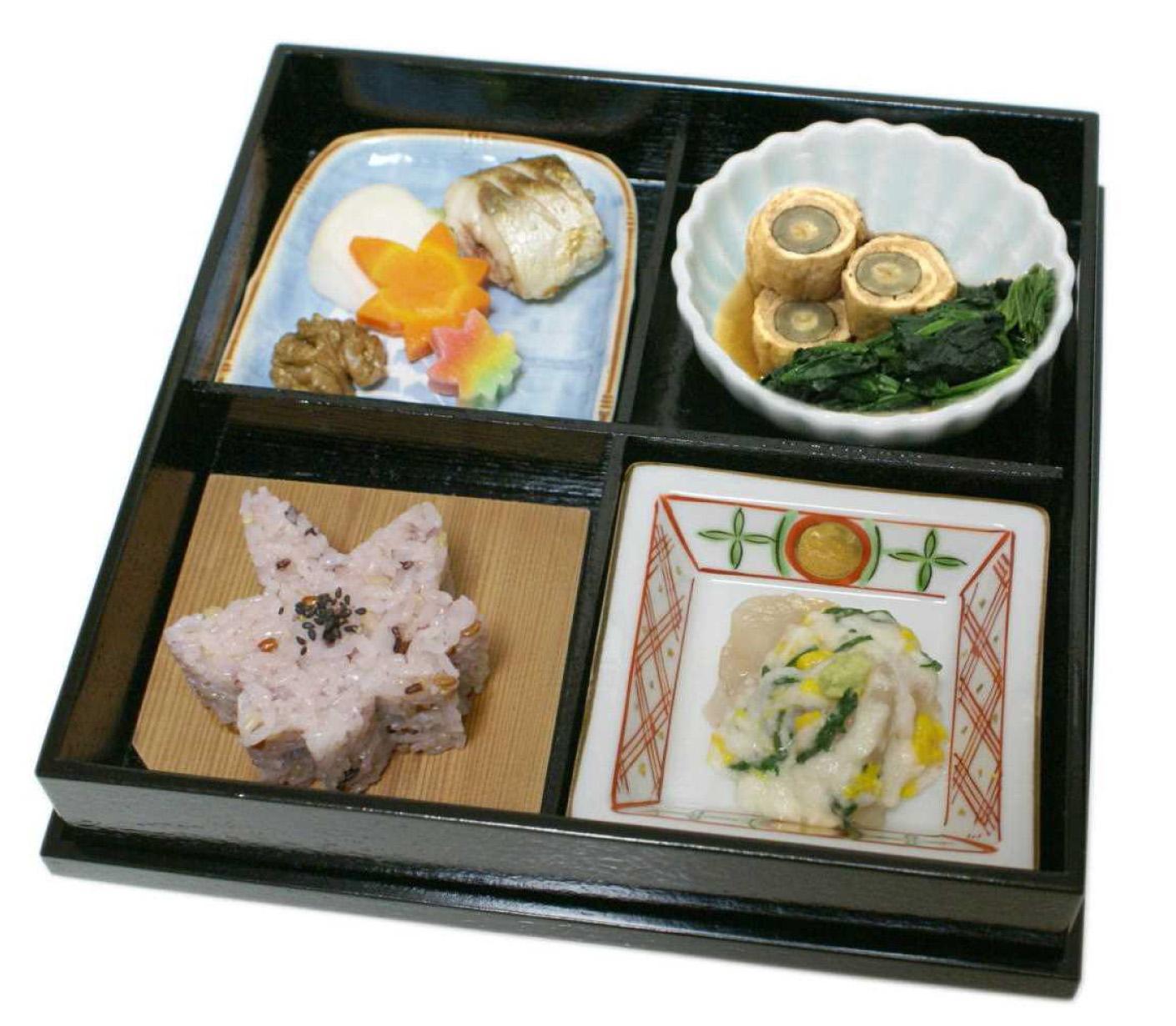 a93　松花堂弁当　柿合　黒塗　５客　内皿2種類付　茶道　懐石　松華堂 a93松花堂弁当柿合黒塗5客内皿2種類付茶道懐石松華堂