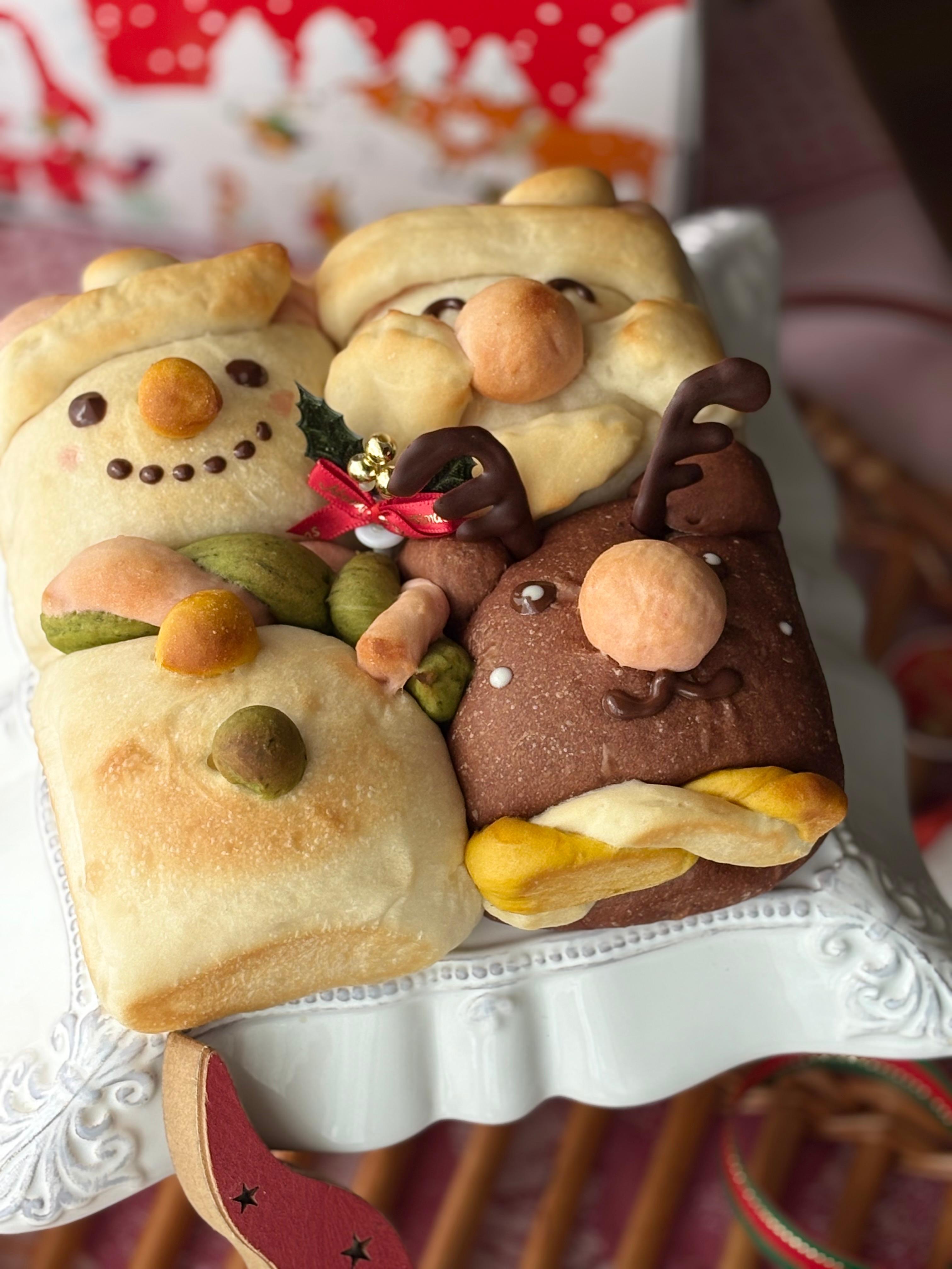 12月クリスマスレッスン【パン】『サンタトナカイスノーマンの