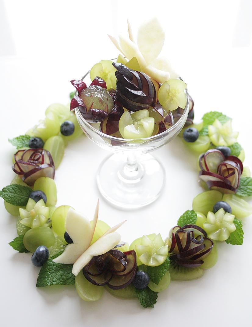 ブドウの飾切り５種類 キウイのリース 19年10月24日 開催 フルーツ カットアンドデセール 自由が丘 東京都世田谷区奥沢 の19年10月レッスン情報 料理教室検索サイト クスパ