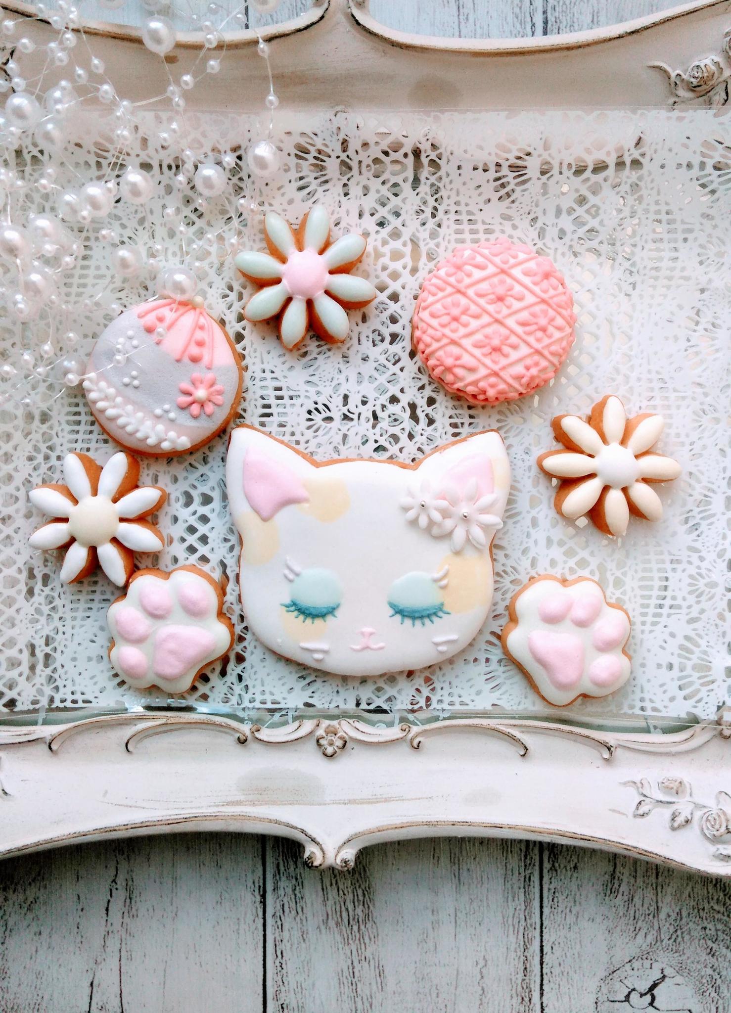 Cute Catのアイシングクッキー 年1月30日 開催 アイシングクッキー フラワーケーキrosegarden 東京都練馬区 の年1月レッスン情報 料理教室検索サイト クスパ