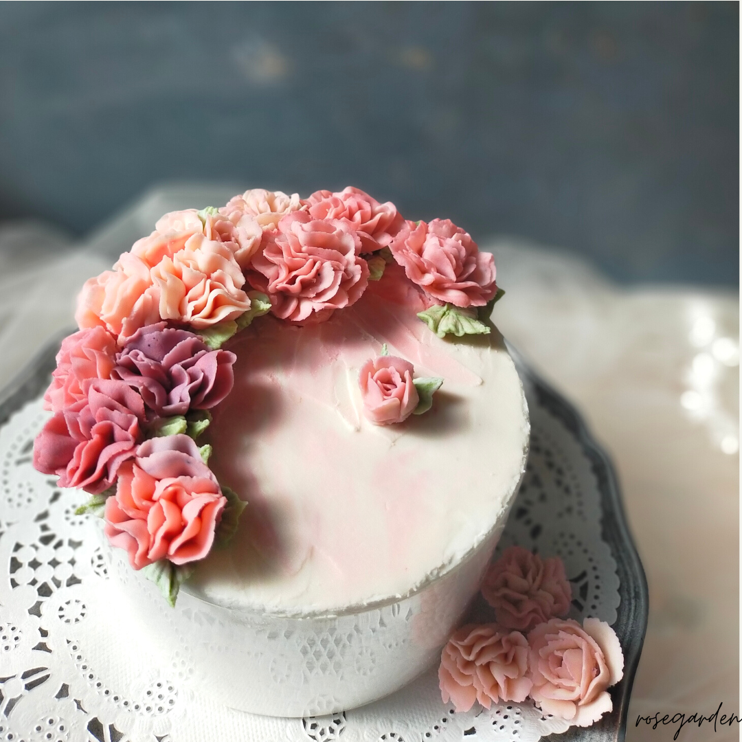 『韓国 リアルフラワー（カーネーション絞り）』 (2023年7月30日...)開催 アイシングクッキー・フラワーケーキrosegarden（東京都練馬区）の2023年7月レッスン情報