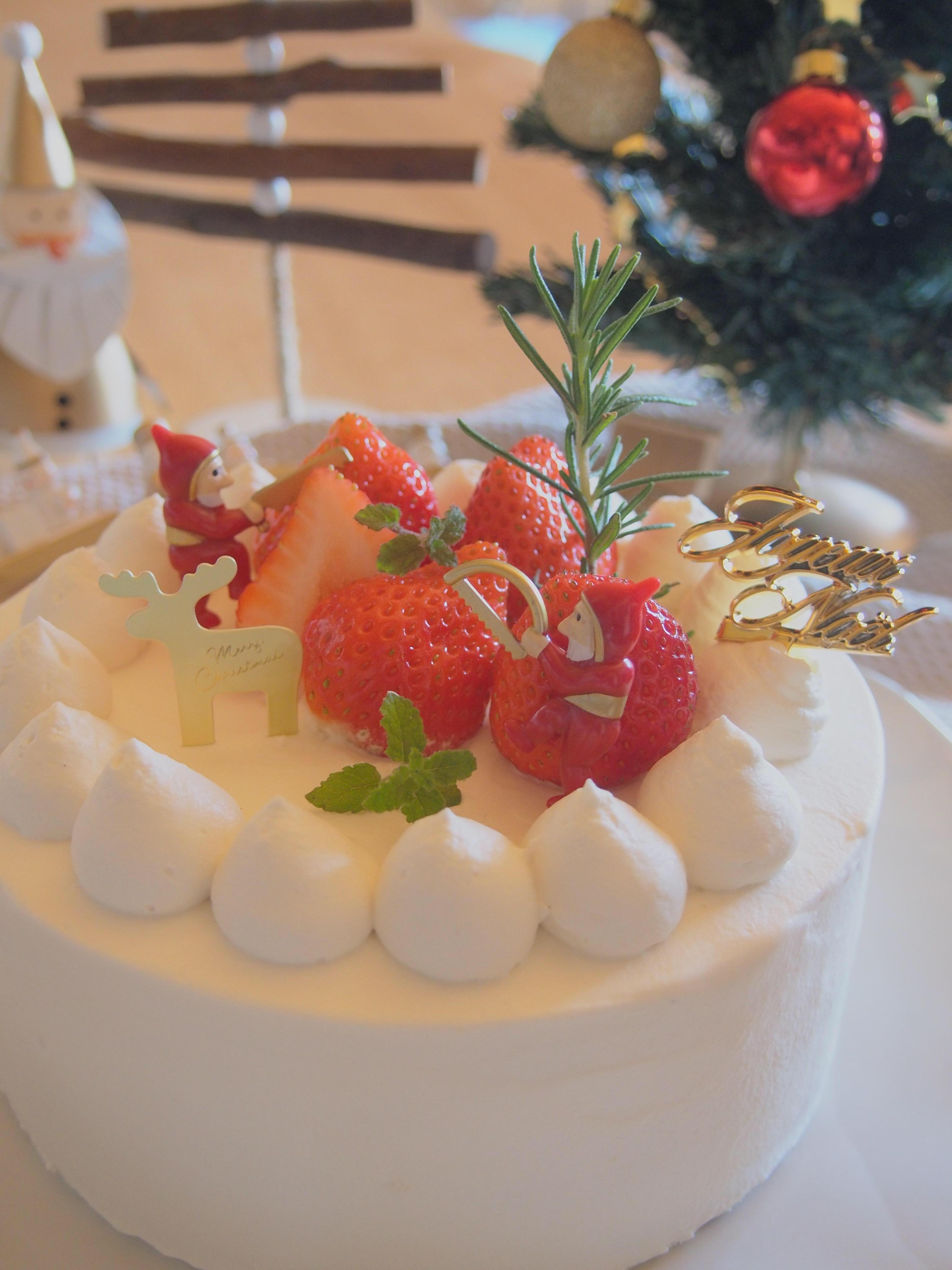 クリスマスケーキ 身体に優しい材料を使った 甘さ控えめデコレーションケーキです 21年12月23日 開催 お菓子教室 かしおり 奈良県香芝市 の21年12月レッスン情報 料理教室検索サイト クスパ
