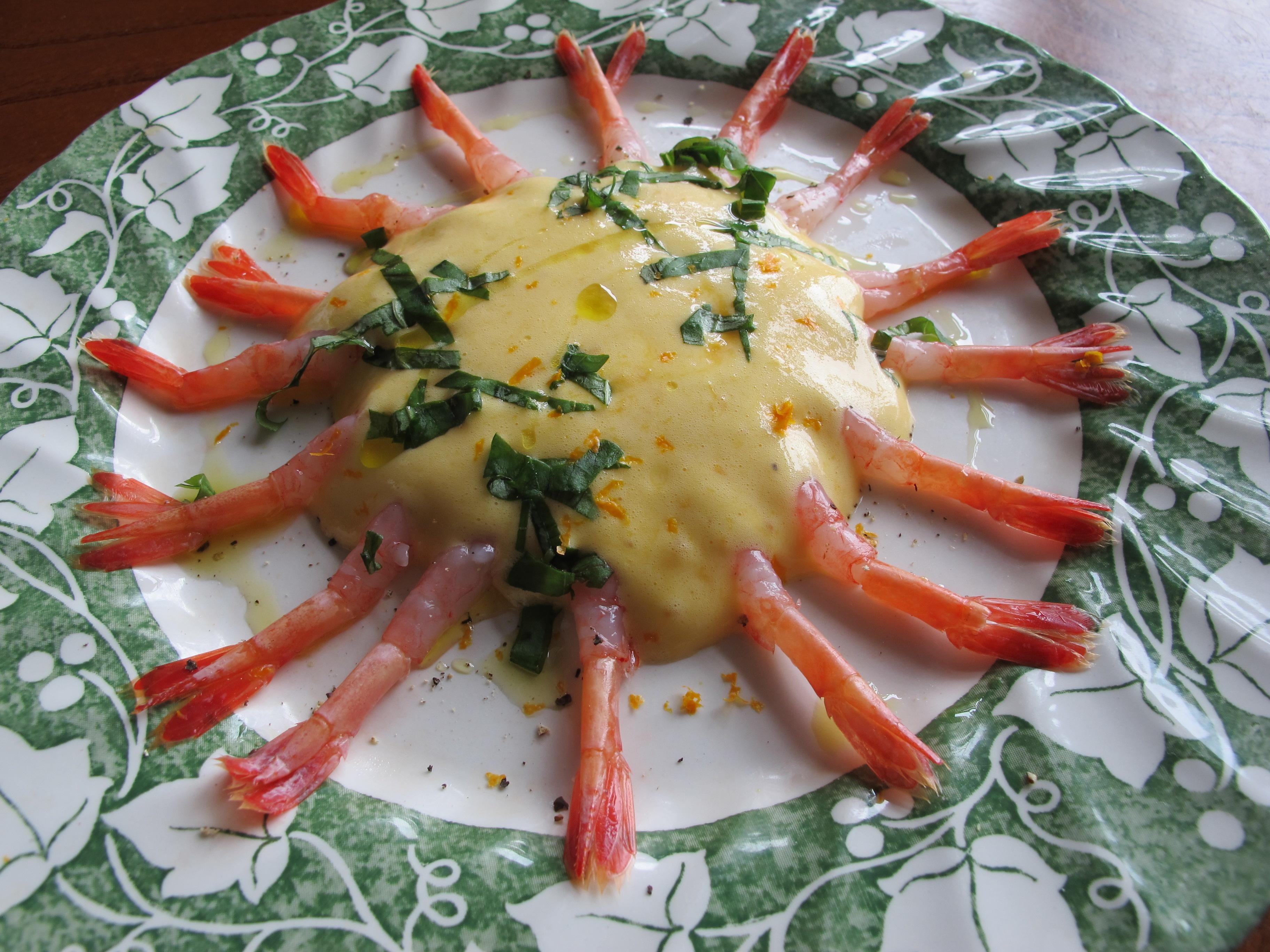 甘エビのカルパッチョザバイオーネソースのレシピ 作り方 ナガハマ ユキ 料理教室検索サイト クスパ