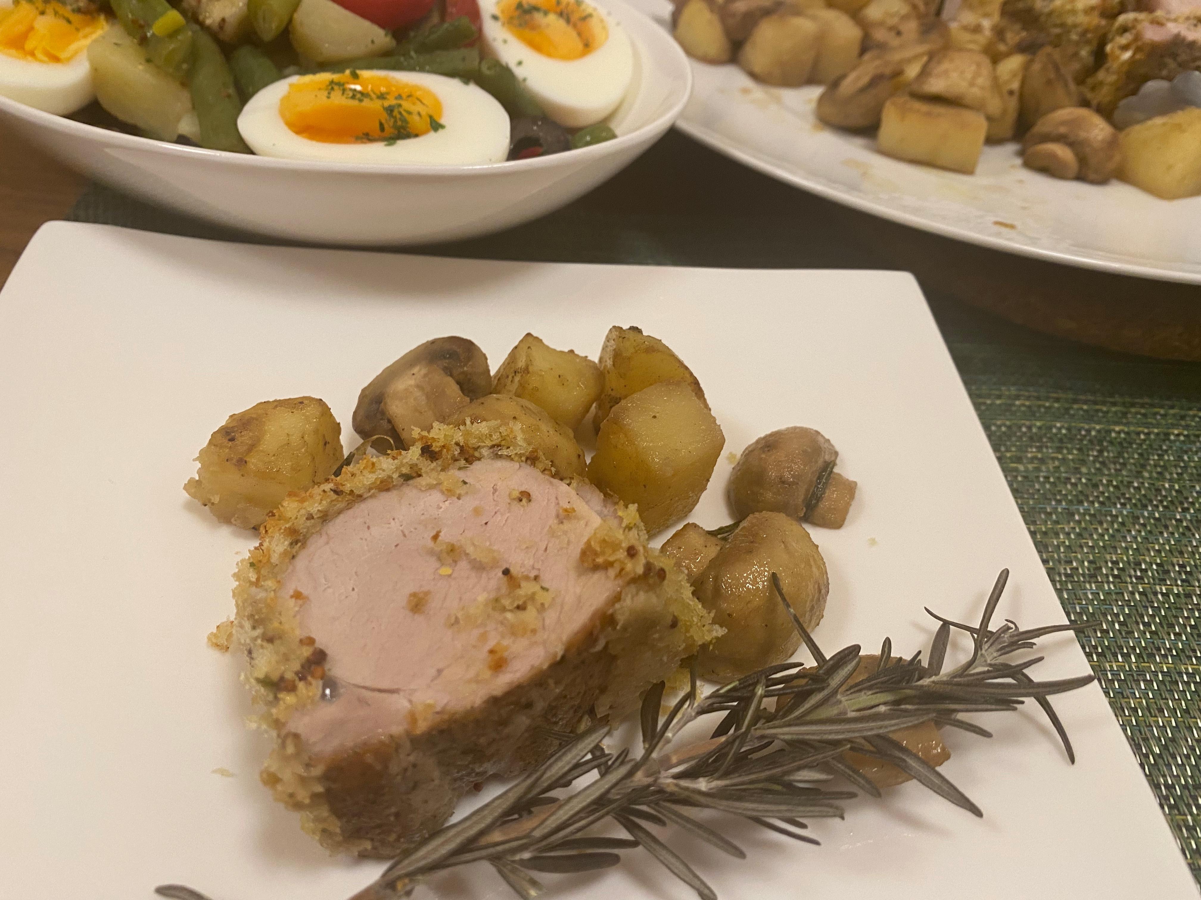 豚ヒレ肉のマスタードとハーブ添え レシピ